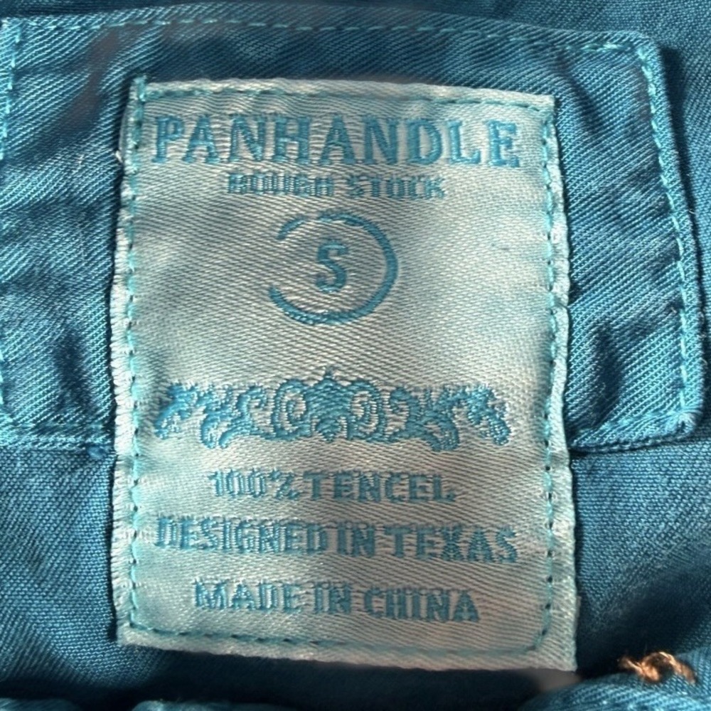 Panhandle Rough Stock Shirt Women Small Blue Tencel Western Snap Cowgirl‎ Rodeo - Picture 2 of 6